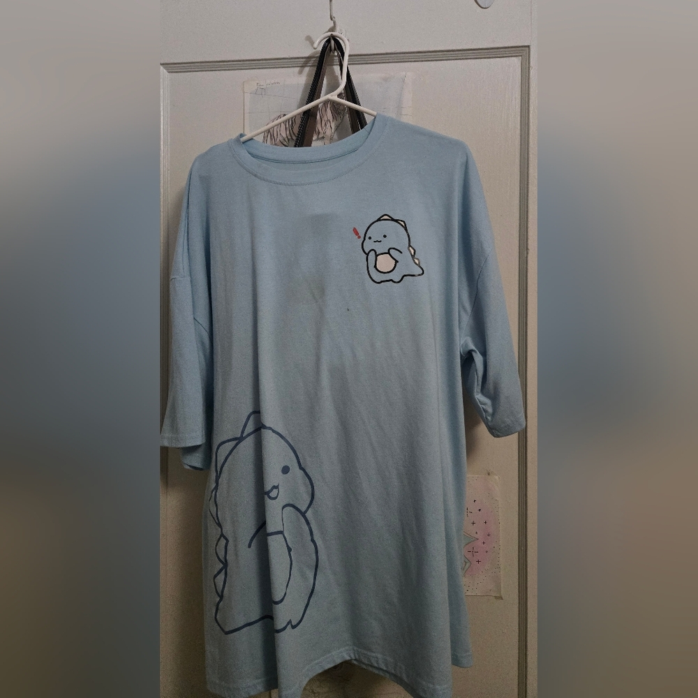 Blue Dinosaur Graphic Shirt